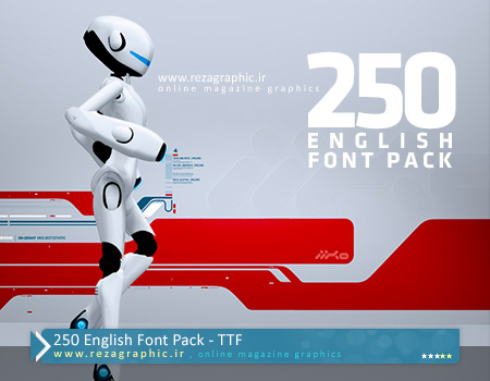 250 فونت انگلیسی - English Font Pack | رضاگرافیک